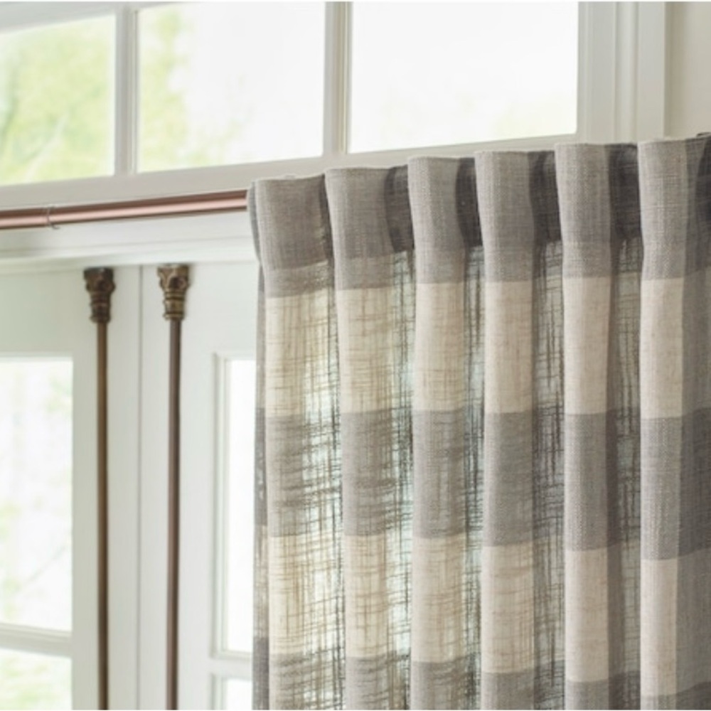 2PK Allen + Roth 95-in Natural Light Filtering Back Tab Single Curtains 3728124 - Picture 2 of 9